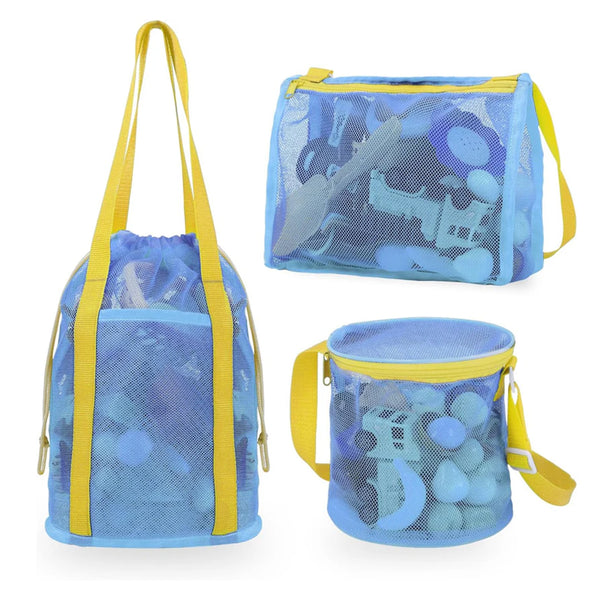 3 Pcs Mesh Beach Bag Set