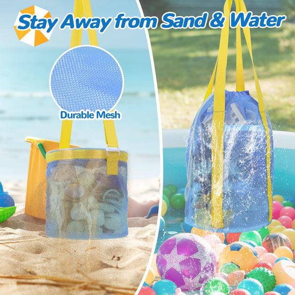 3 Pcs Mesh Beach Bag Set